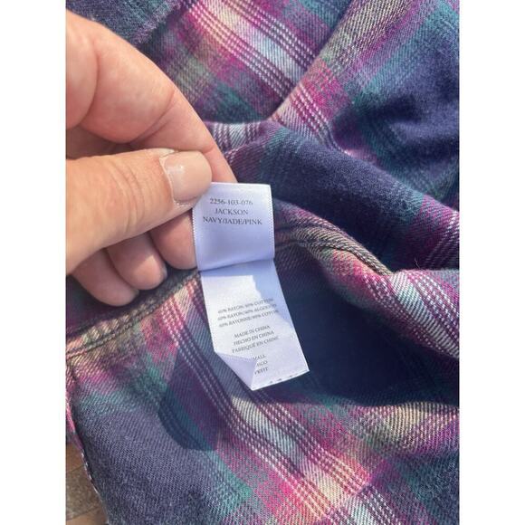 Rails Women’s Jackson Plaid Shirt Button Front Purple Blue Pink Size Small - Picture 4 of 5